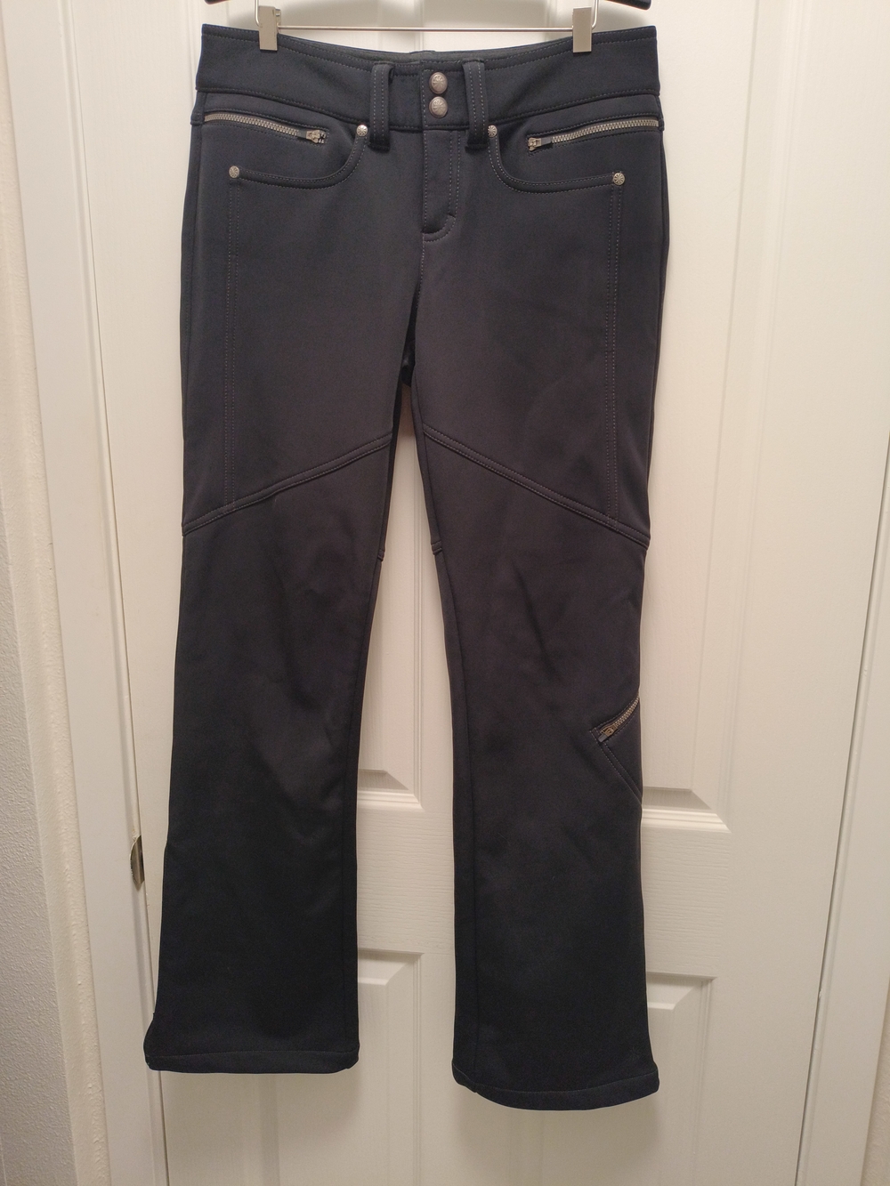 Athleta Black Calaveras Straight-Leg Zip Pocket Pants Fleece Lined Ski Snowboard